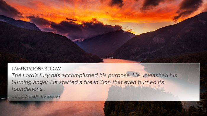 Lamentations 4:11 GW Bible Verse Image