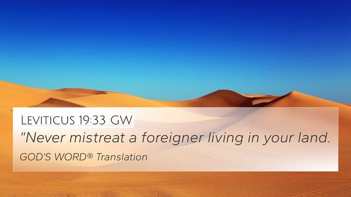 Leviticus 19:33 GW Bible Verse Image