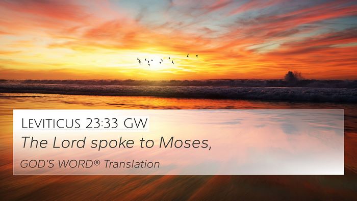 Leviticus 23:33 GW Bible Verse Image