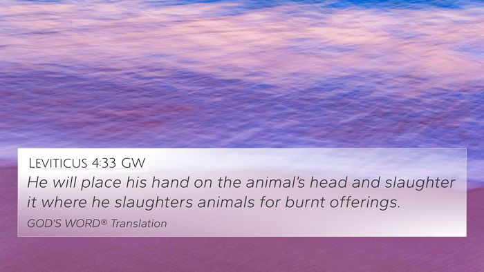 Leviticus 4:33 GW 4K Wallpaper - He will place his hand on the animal’s head and - 4K Wallpaper Bible Verse