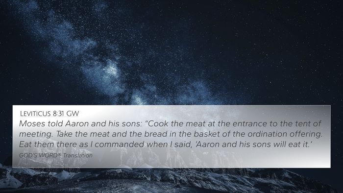 Leviticus 8:31 GW Bible Verse Image