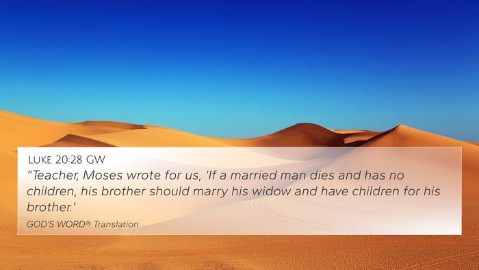 Luke 20:28 GW Bible Verse Image
