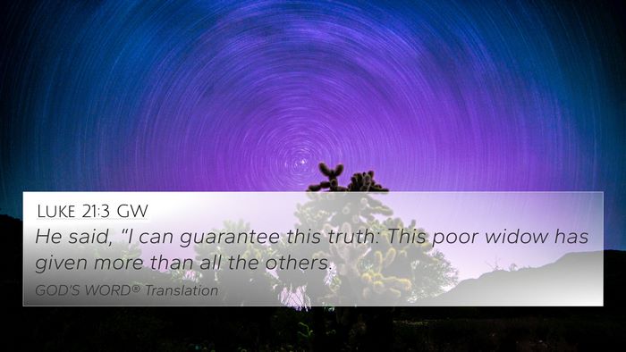 Luke 21:3 GW Bible Verse Image