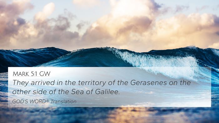 Mark 5:1 GW Bible Verse Image