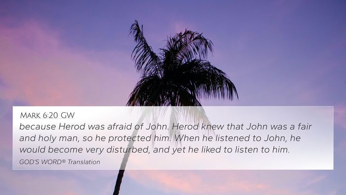 Mark 6:20 GW Bible Verse Image