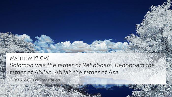 Matthew 1:7 GW Bible Verse Image