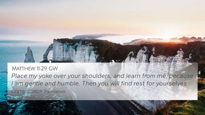 Matthew 11:29 GW Bible Verse Image