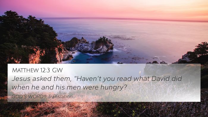 Matthew 12:3 GW Bible Verse Image