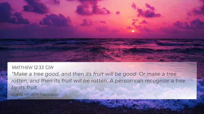 Matthew 12:33 GW Bible Verse Image
