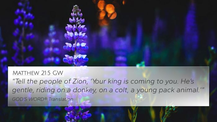 Matthew 21:5 GW Bible Verse Image