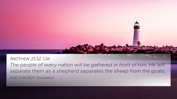 Matthew 25:32 GW Bible Verse Image