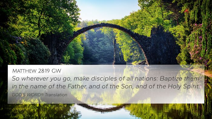 Matthew 28:19 GW Bible Verse Image