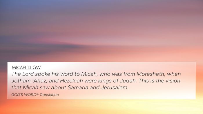 Micah 1:1 GW Bible Verse Image