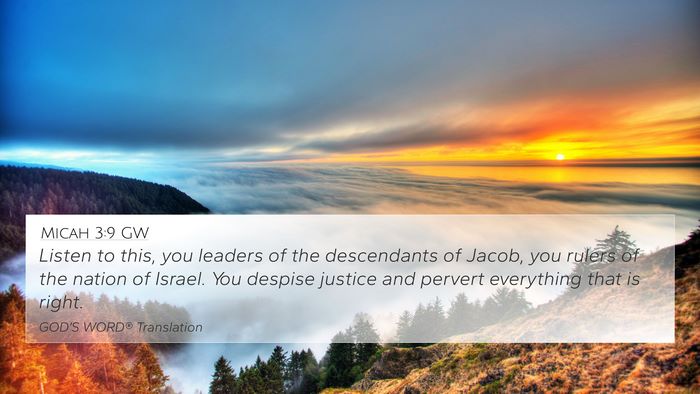 Micah 3:9 GW Bible Verse Image