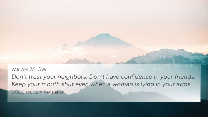 Micah 7:5 GW Bible Verse Image