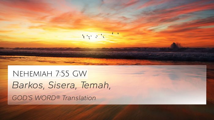 Nehemiah 7:55 GW Bible Verse Image