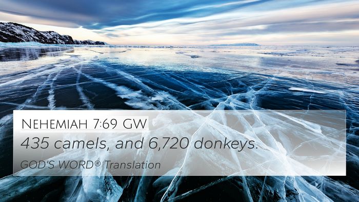 Nehemiah 7:69 GW 4K Wallpaper - 435 camels, and 6,720 - 4K Wallpaper Bible Verse