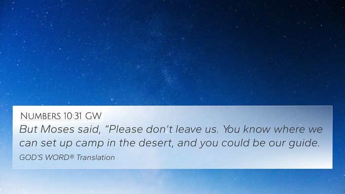 Numbers 10:31 GW Bible Verse Image
