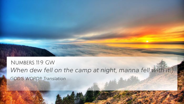 Numbers 11:9 GW Bible Verse Image