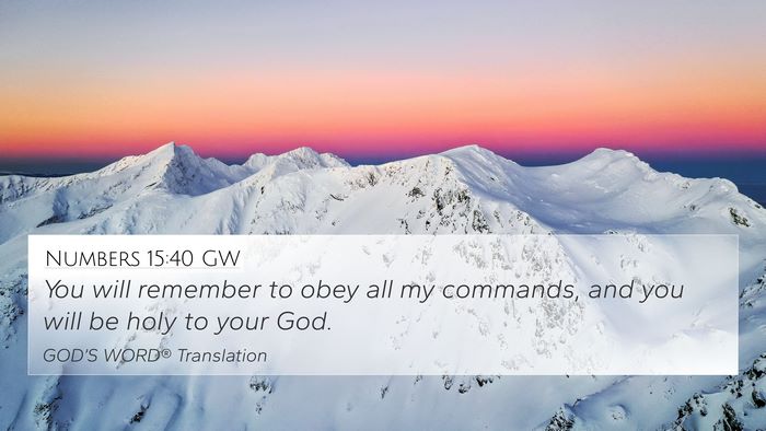 Numbers 15:40 GW Bible Verse Image