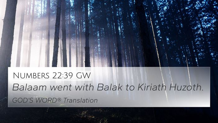Numbers 22:39 GW Bible Verse Image