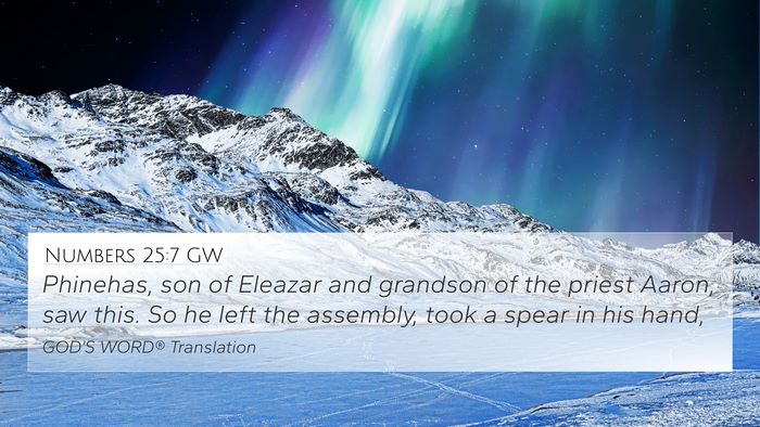 Numbers 25:7 GW Bible Verse Image