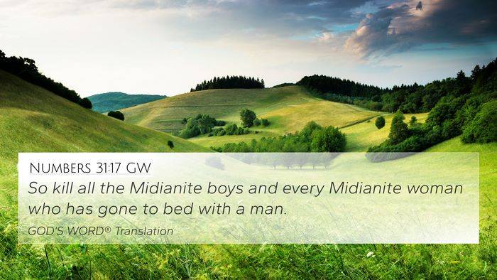 Numbers 31:17 GW Bible Verse Image