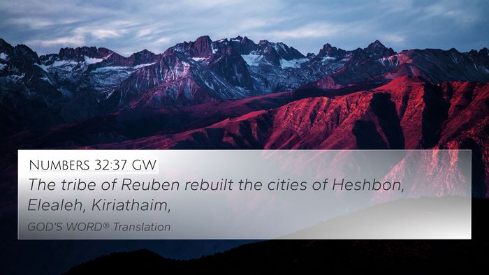 Numbers 32:37 GW Bible Verse Image