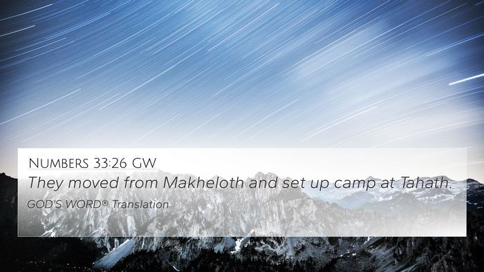 Numbers 33:26 GW 4K Wallpaper - They moved from Makheloth and set up camp at - 4K Wallpaper Bible Verse