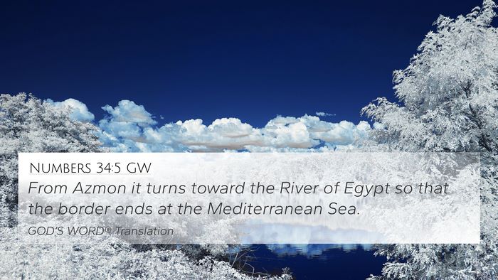 Numbers 34:5 GW Bible Verse Image