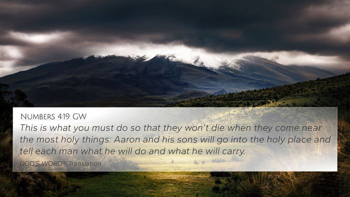 Numbers 4:19 GW Bible Verse Image