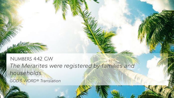 Numbers 4:42 GW Bible Verse Image