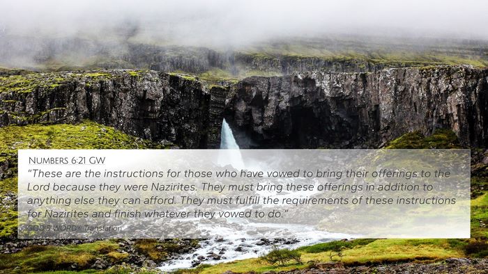 Numbers 6:21 GW Bible Verse Image