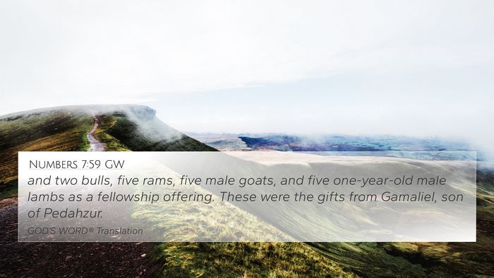 Numbers 7:59 GW Bible Verse Image