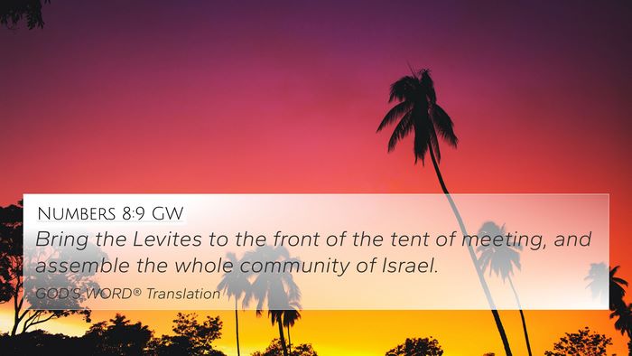 Numbers 8:9 GW Bible Verse Image