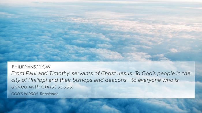 Philippians 1:1 GW Bible Verse Image