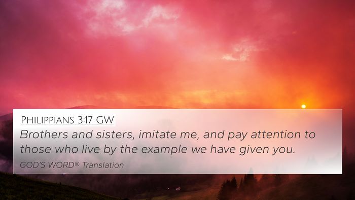 Philippians 3:17 GW Bible Verse Image