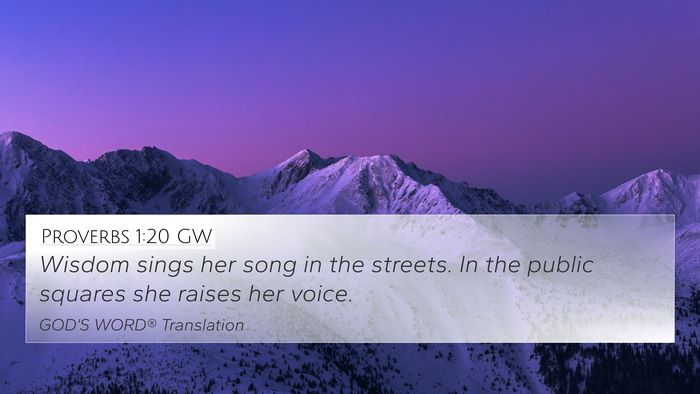 Proverbs 1:20 GW Bible Verse Image