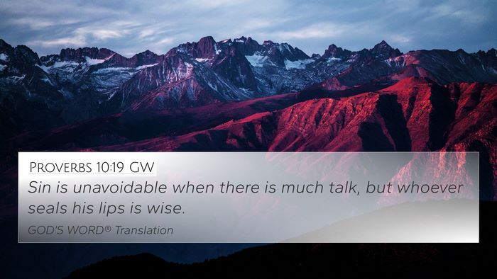Proverbs 10:19 GW Bible Verse Image