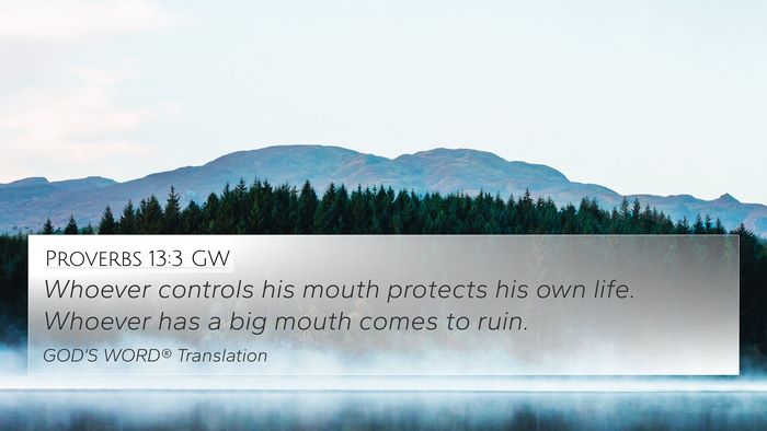 Proverbs 13:3 GW Bible Verse Image