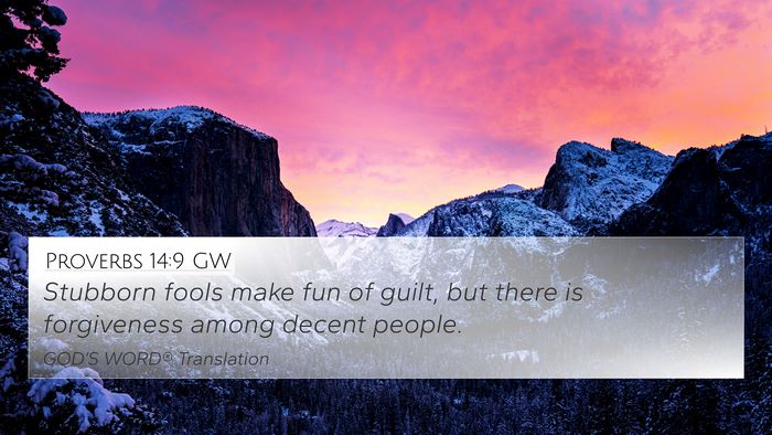 Proverbs 14:9 GW Bible Verse Image