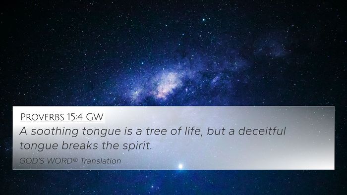 Proverbs 15:4 GW Bible Verse Image