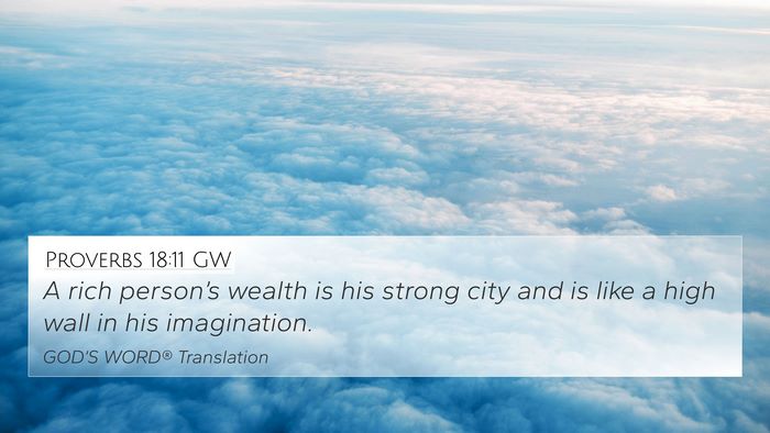 Proverbs 18:11 GW Bible Verse Image