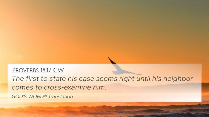 Proverbs 18:17 GW Bible Verse Image