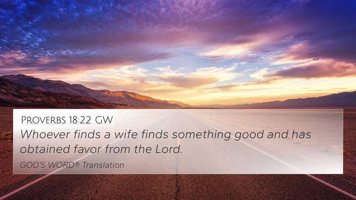 Proverbs 18:22 GW Bible Verse Image