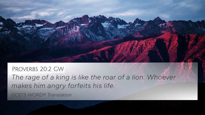 Proverbs 20:2 GW Bible Verse Image