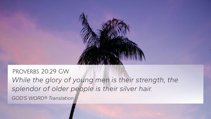 Proverbs 20:29 GW Bible Verse Image