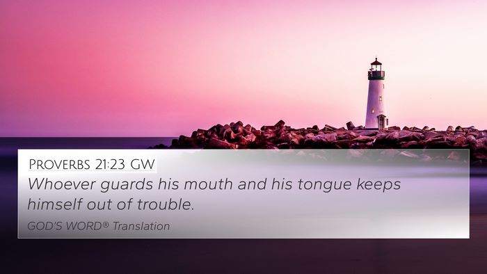 Proverbs 21:23 GW Bible Verse Image