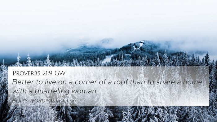 Proverbs 21:9 GW Bible Verse Image