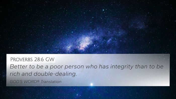 Proverbs 28:6 GW Bible Verse Image